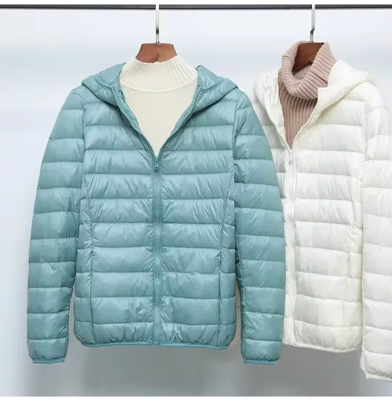 2024 New Women Thin Down Jacket White Duck Down Ultralight Jackets Autumn And Winter Warm Coats Portable Outwear