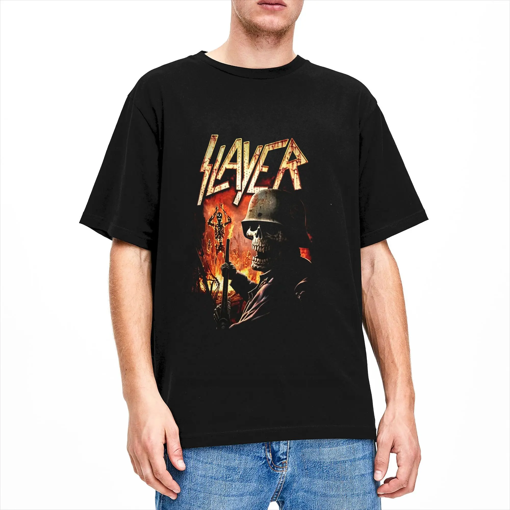Heavy Metal Slayer Band Men's T Shirt  Unique Tee Shirt Short Sleeve Round Neck T-Shirt Pure Cotton Gift Idea Clothing