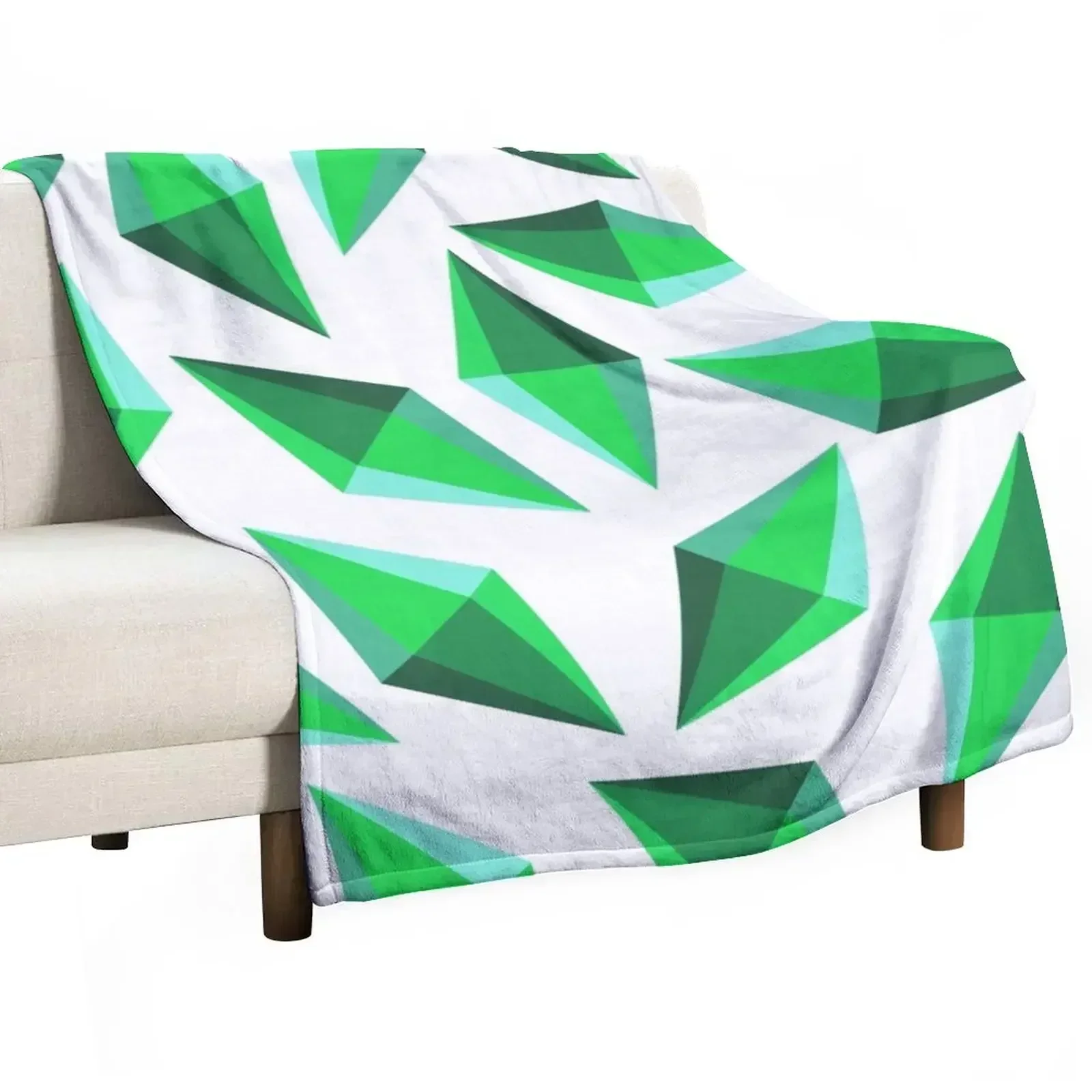 Spinning Plumbobs Alternative Green Throw Blanket Bed Large Heavy Luxury Designer for babies Multi-Purpose Blankets