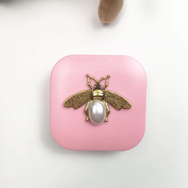 النساء النحل الديكور عدسات لاصقة حافظة المحمولة السفر عدسات لاصقة صندوق تخزين عدسات لاصقة صغيرة حافظة فتاة هدية B2