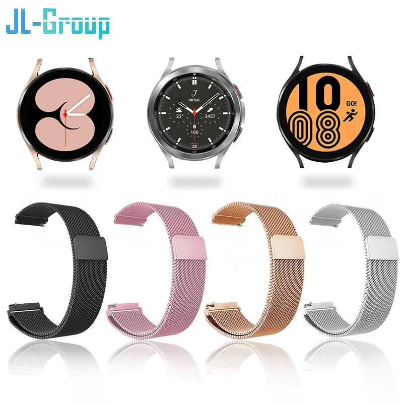 Metall armband für Samsung Galaxy Uhr 4 5 6 aktiv 2 40mm 44mm Banduhr 3 4 klassische Mailänder Magnets ch laufe Ersatz Armband