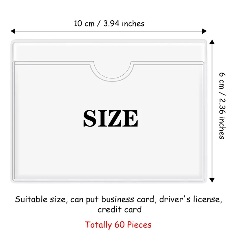 360 個の自己粘着ラベルホルダーカードポケットラベルホルダークリアライブラリカードホルダートップオープンインデックスカード用
