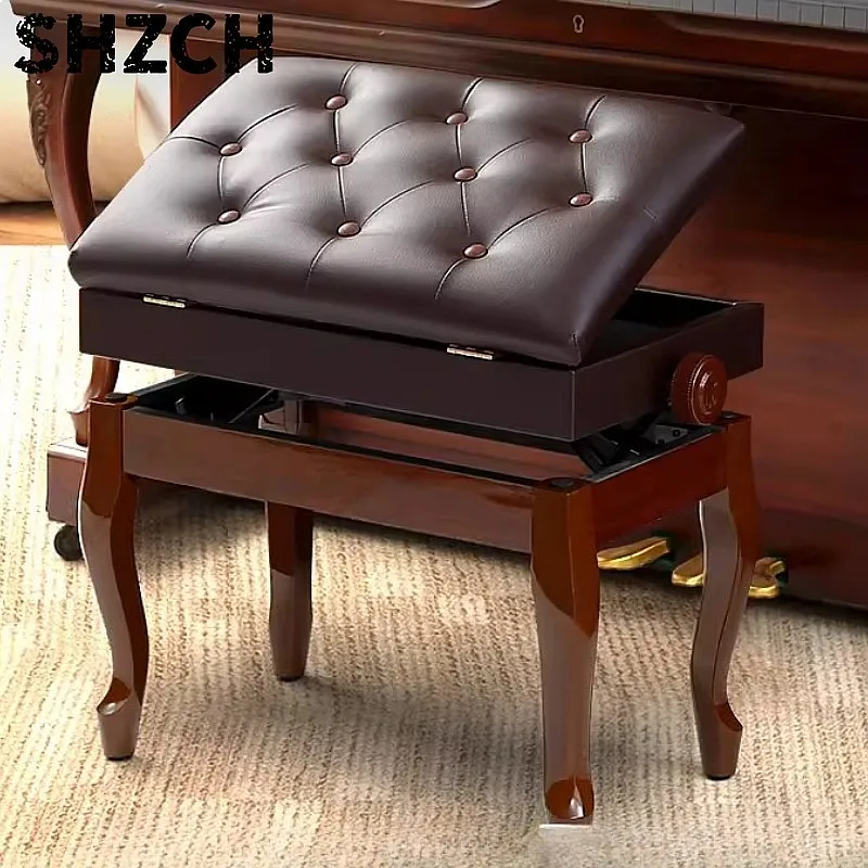 Modern Adjustable Height Solid Wood Piano Stool Bench for Guzheng Digital Piano Ergonomic Seat