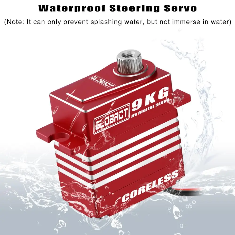 GLOBACT for TRX4M Servo 9kg High Torque Digital Servo Coreless Motor Servo HV 4.8V-8.4V with Servo Arm 1/18 RC Crawler Car