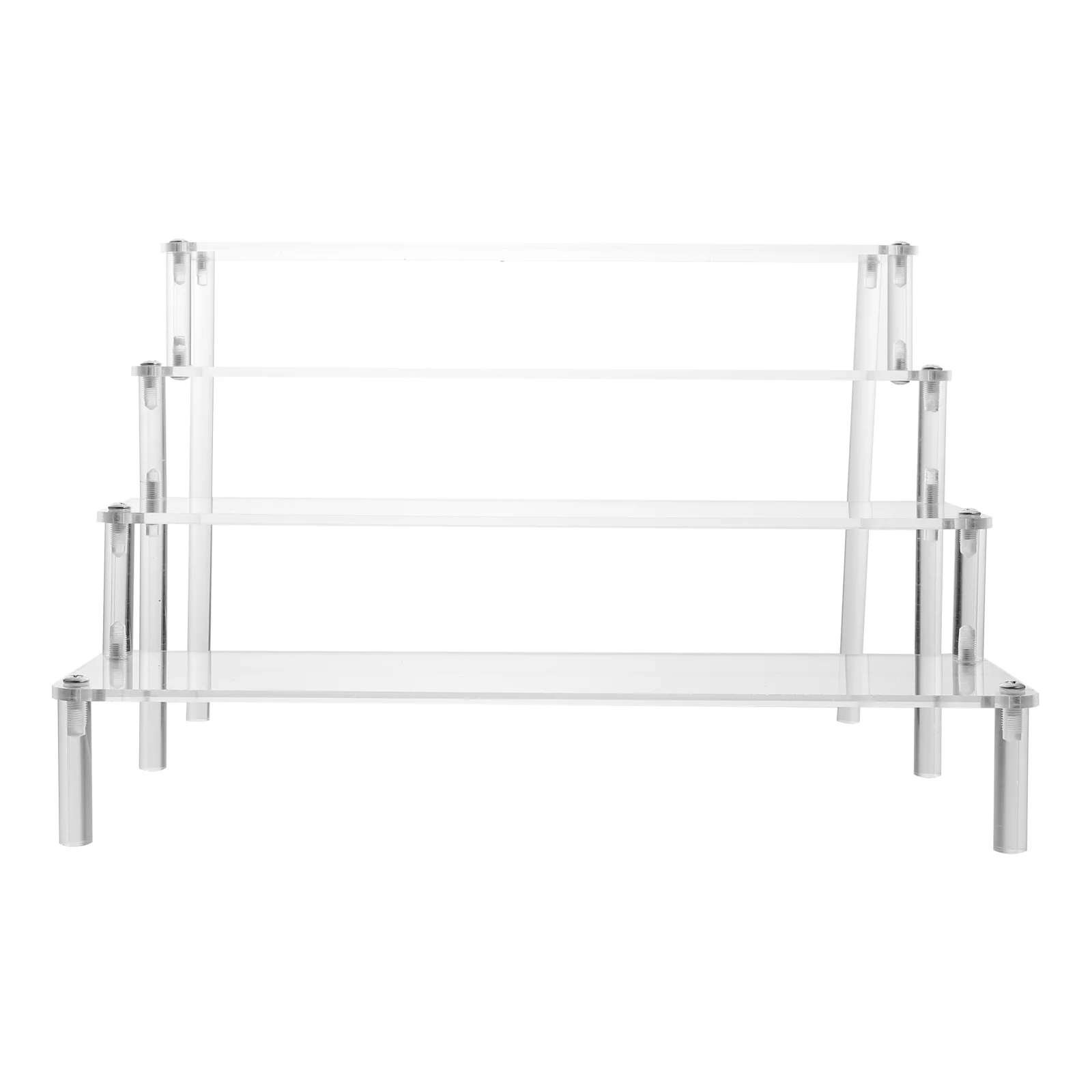 

4-Layer Nail Polish Storage Shelf Acrylic Rack With Railing For Lipstick Nail Polish Organizer Stand Holder For Home