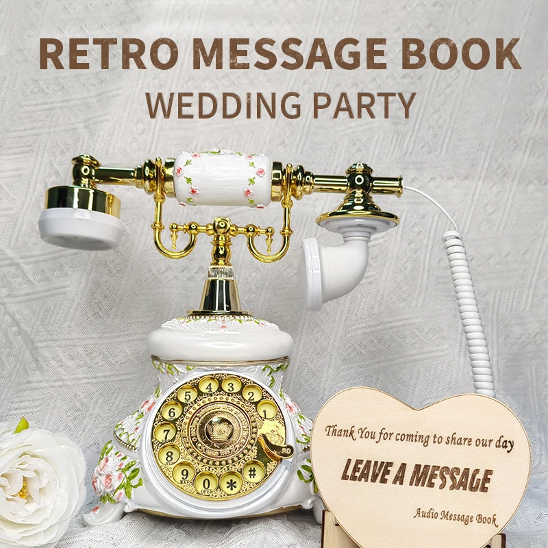 European Classic Audio Message Telephone Wedding Banquet Party Blessings Recorder Adult Ceremony Party Guest Message Memoirs