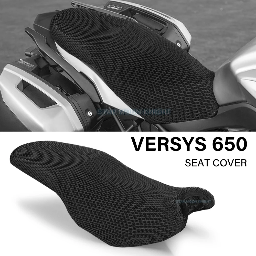 Cubierta de cubierta de asiento trasero de motocicleta, red de malla 3D, Protector impermeable a prueba de sol, apto para Kawasaki Versys 650, Versys650