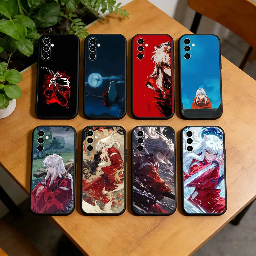 Inuyasha Silhouette Red Katana Anime   Phone Case Black Silicone Soft For Samsung Galaxy A73,A72,A71,A70,A53,A52,A51