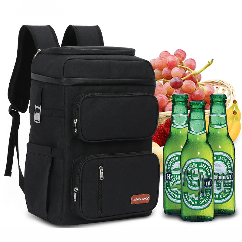 Large Capacity Thermal Picnic Cooler Backpack Outdoor Camping Meal With Bottle Opener 100% Leakproof Insulated Beer Cooler Bags