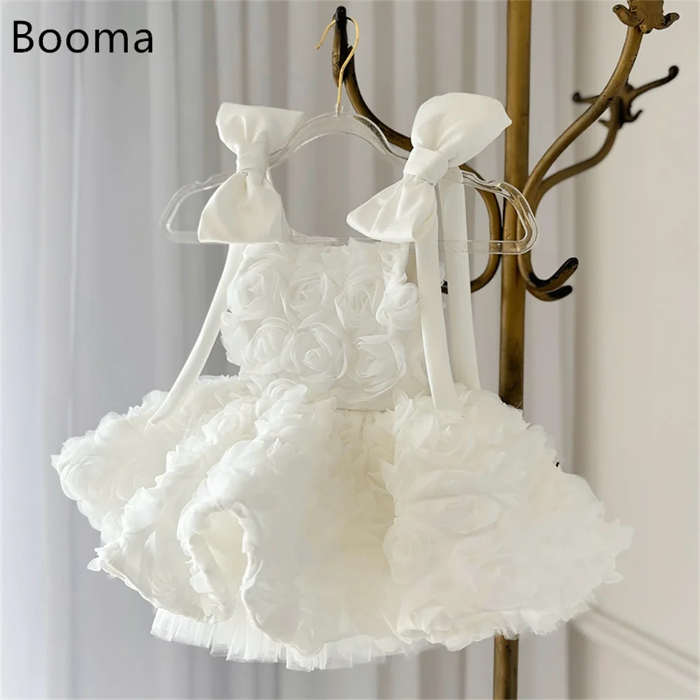

Booma A-Line Bow Flowers Girl Dresses Wedding Party Dress for Kids Spaghetti Strap Flowers Girls Prom Gowns Customized 2025