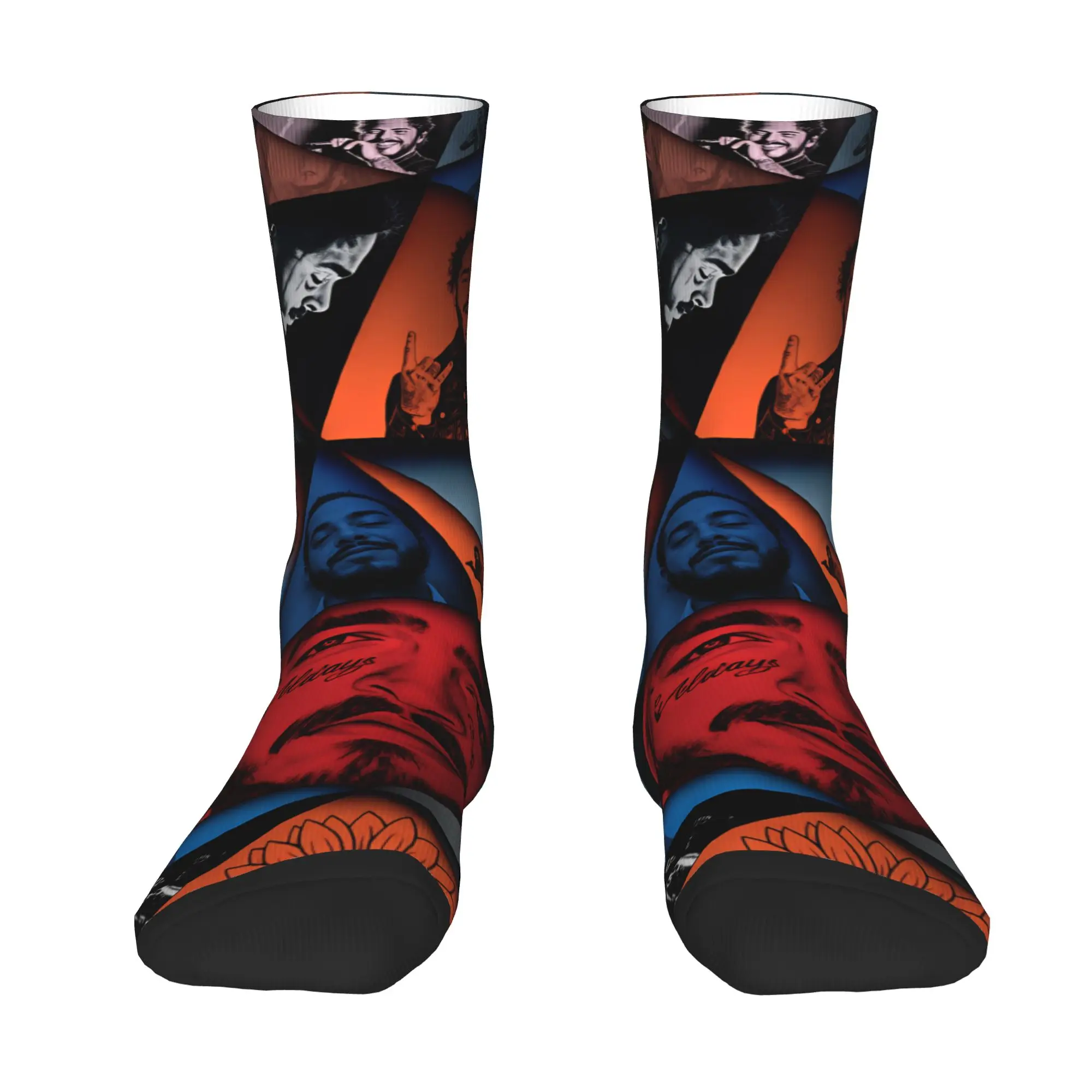 Kawaii Printing P-Posts Popular Rapper M-Malones Socks for Women Men Stretchy Summer Autumn Winter  Crew Socks