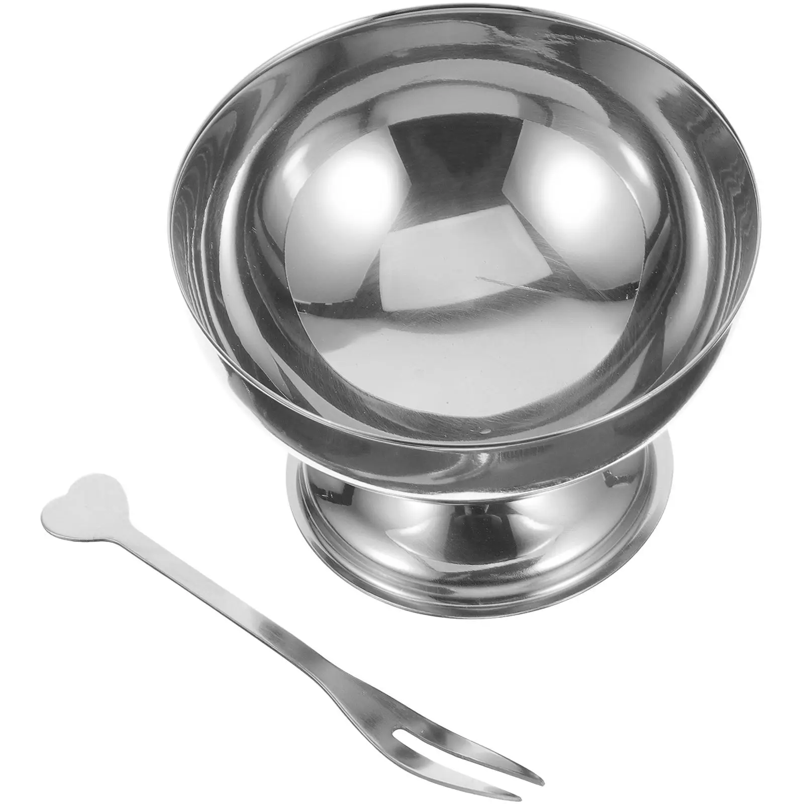 

Creative Ice Cream Cup Dessert Cups Serving Bowls Cake Footed Stainless Steel Multi-function Container Fruit