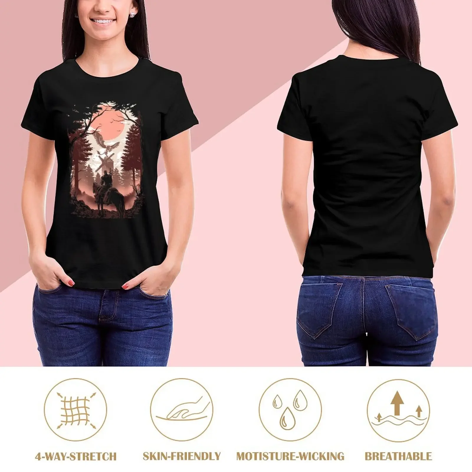 The Wild Hunt T-Shirt Aesthetic clothing anime quick-drying customs Women's tee shirt