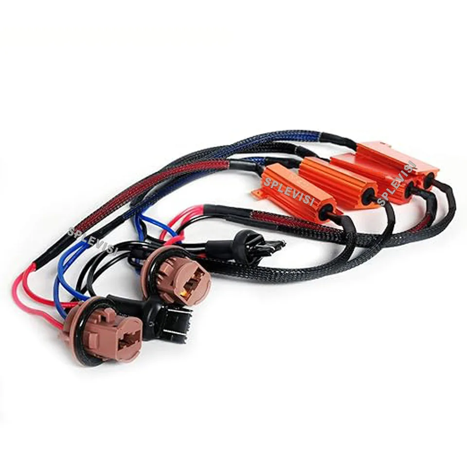 

2Pcs LED Resistor Kit 7443 7440 Turn Signal Bulb Relay Harness Adapter Anti Flicker Error Decoder Warning Canceller