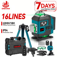 ONEVAN 16 Lines 360° Green Line Laser Level Horizontal Vertical Self-leveling Super Powerful Laser Level With 1 Meter Tripod