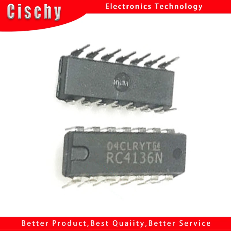 1pcs/lot RC4136N RC4136 XR4136 DIP-14 In Stock