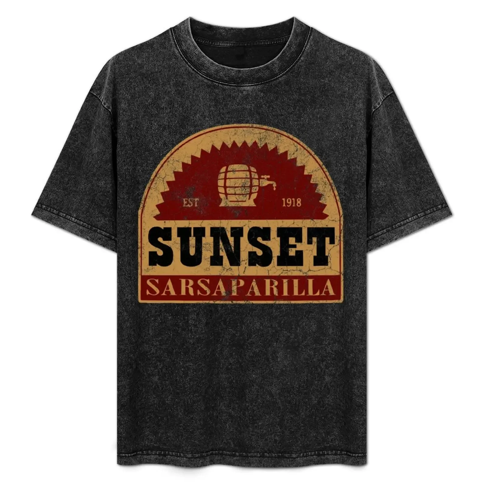 

Sunset Sarsaparilla distressed logo T-Shirt Short sleeve tee vintage clothes luxury t-shirt mens graphic t-shirts hip hop