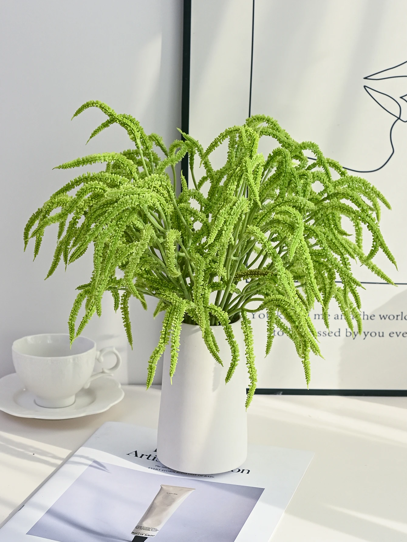 Artificial Fluffy Palm Vine Holiday Indoor Room Dining Table Vase Centerpiece Outdoor Yard Holiday Party Wedding DIY Accessories view 2