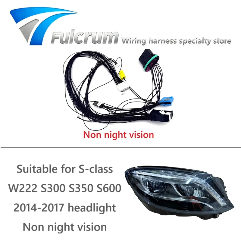Headlight Wiring Harness Assembly Suitable for Mercedes Benz S Class W222 S300 S350 S600 2014-2017 Headlight Wire Harness Plug