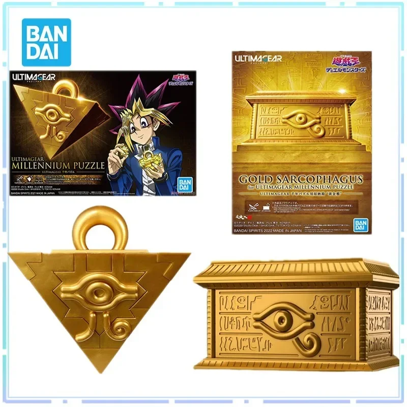 

В наличии Bandai оригинальные аниме поединки монстров Yu-Gi-Oh! Ultimagear мкА Millennium пазл, Золотой саркофаг, экшн-фигурки, модели игрушек