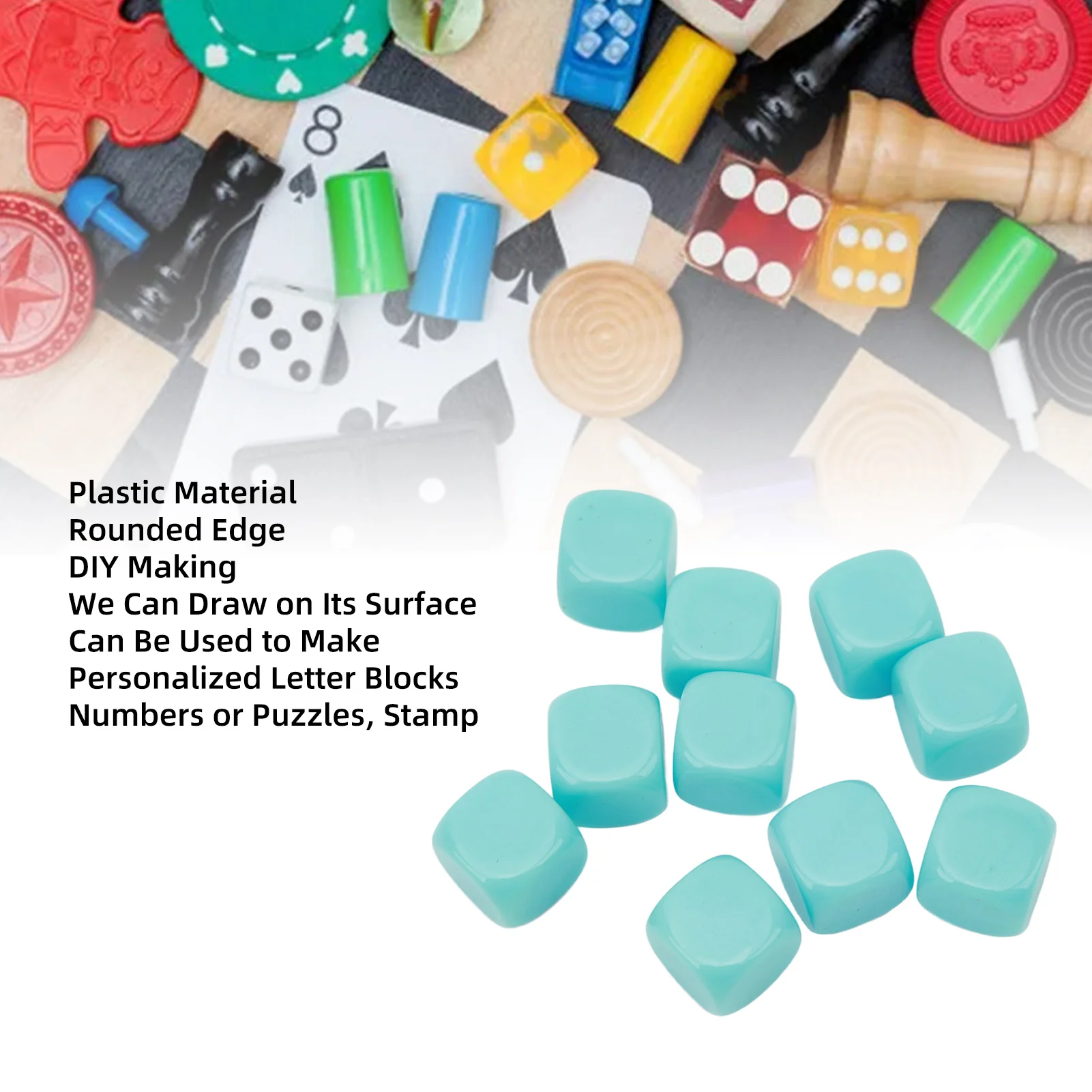 

Набор голубых пустых игральных костей из 30 предметов — 6-сторонние круглые угловые игральные кости, забавная головоломка «сделай сам» для настольных игр и изучения математики