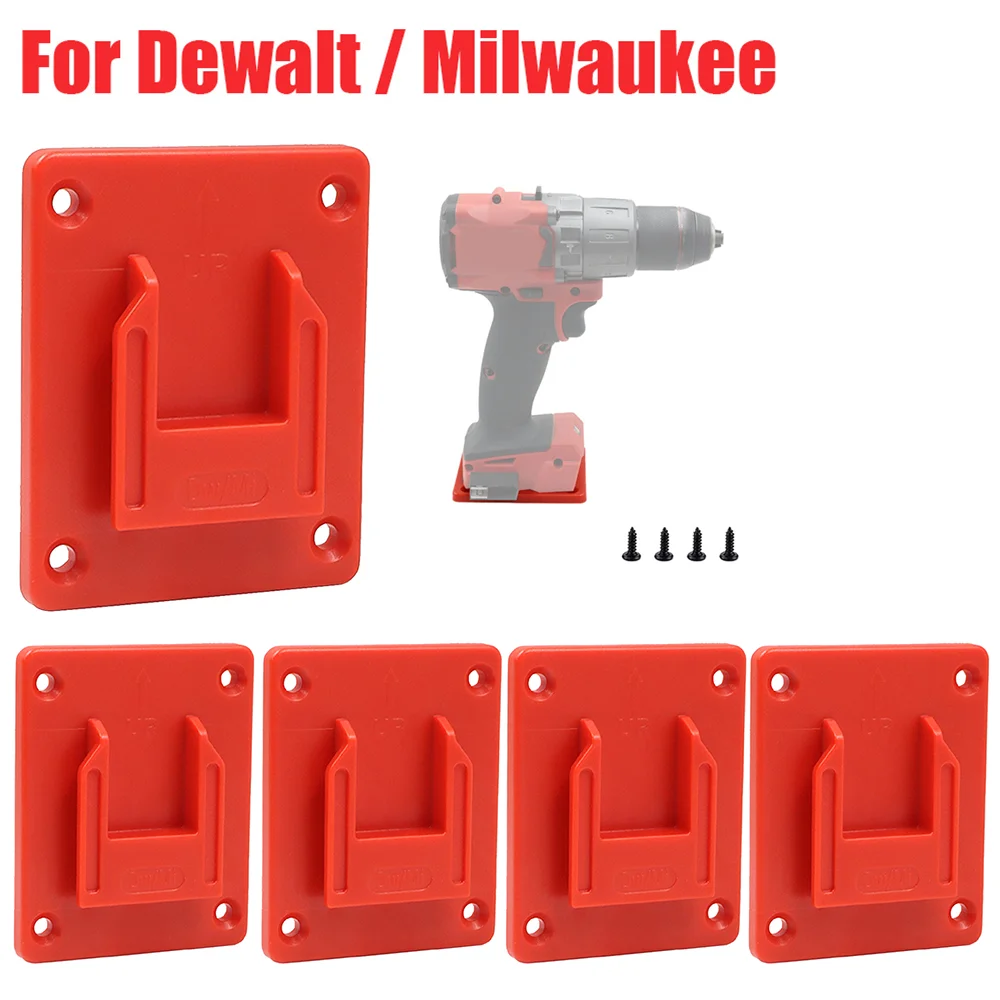 Tool Mount Storage Bracket For Dewalt 14.4V/18V/20V For Milwaukee 18V Li-ion Battery Tool Drill Holder Slots Stand