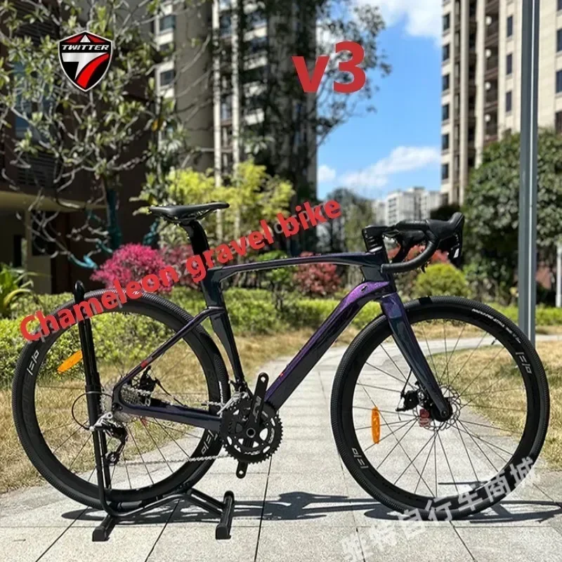 

TWITTER GRAVEL bike V3 105/R7120-24S Off-road grade T900 carbon fiber road bikes 700*40C wheels hydraulic disc brakes велосипеды