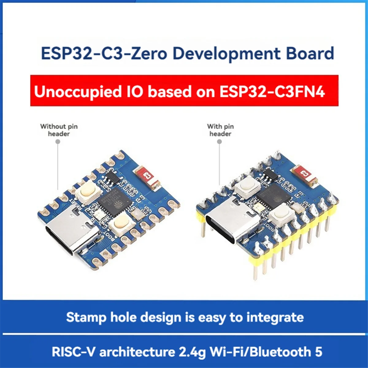 AB20-ESP32-C3-Zero Development Board Wifi Bluetooth Module RISC-V 32-Bit Single-Core Processor ESP32-C3FN4 Type-C A