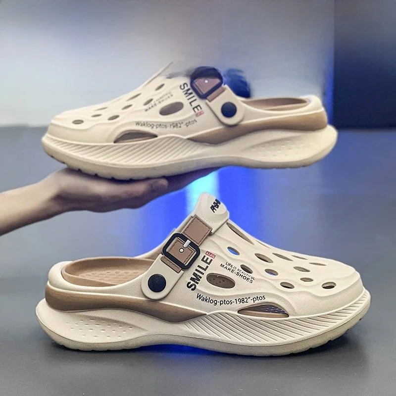 

ex Summer Outdoor Wear Clog oes Anti-Slip Deodorant Headed Slippers Sports Leisure Beach Sandals Hollow out Fre Color