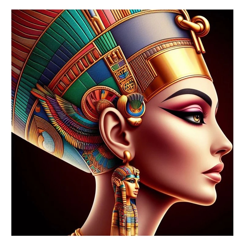 Nefertiti Egyptian Queen Ancient Egypt Diamond mosaic Full diamond painting rhinestones Diy diamond art Jewelry cross stitch Art view 3