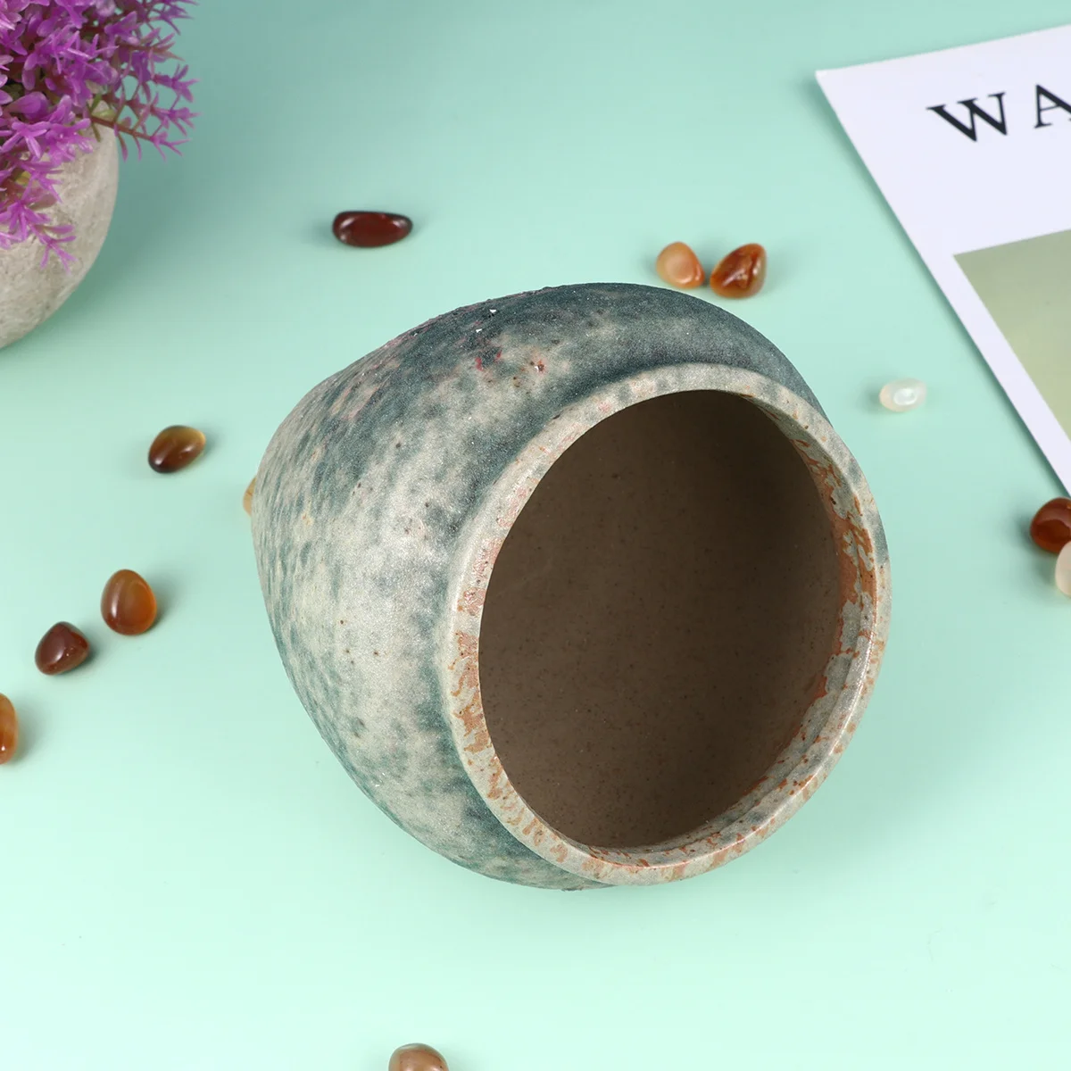 

Creative Ceramic Flower Pot White Brim Design for Succulents Cactus Artificial Plants Decorative Desktop Planter Holder for Home