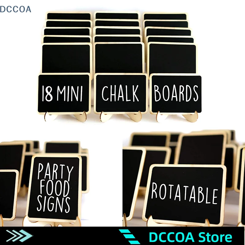 

10PCS Mini Chalkboard Signs With Easel Wedding, Birthday Parties, Message Board Signs And Event Decor Wooden Place Cards