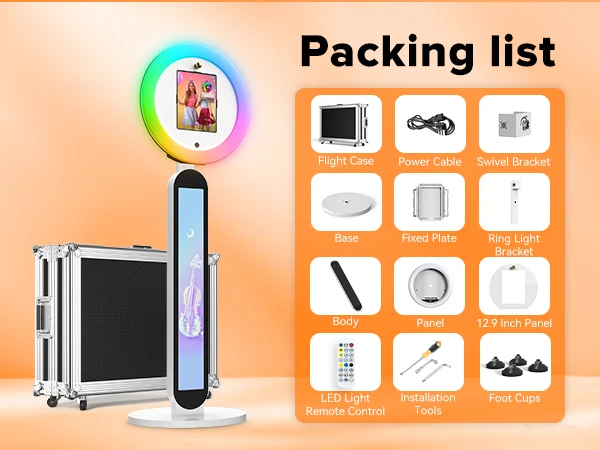 US DE Stock Portable Ipad Photo Booth For Wedding Party Rental Business Voice Control RGB Photobooth Mahchine With Flight Case Free Costomaziton Logo Free Fast Ship - view 8