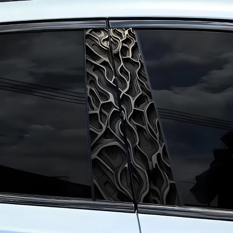 2pcs Car Stickers Waterproof B Pillar Center Column Decor Covers DIY Scratch Resistant Car Styling Decoration External Accessori