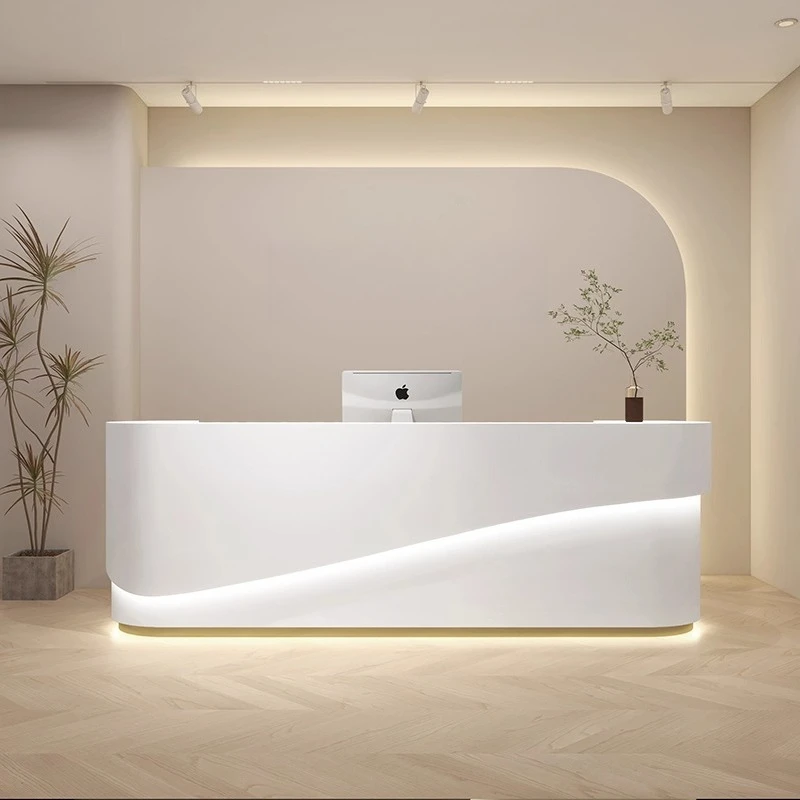 

Длинные белые декоративные стойки регистрации Бутик Медицинские роскошные передние стойки регистрации Офис Современный магазин Mostrador Recepcion Мебель