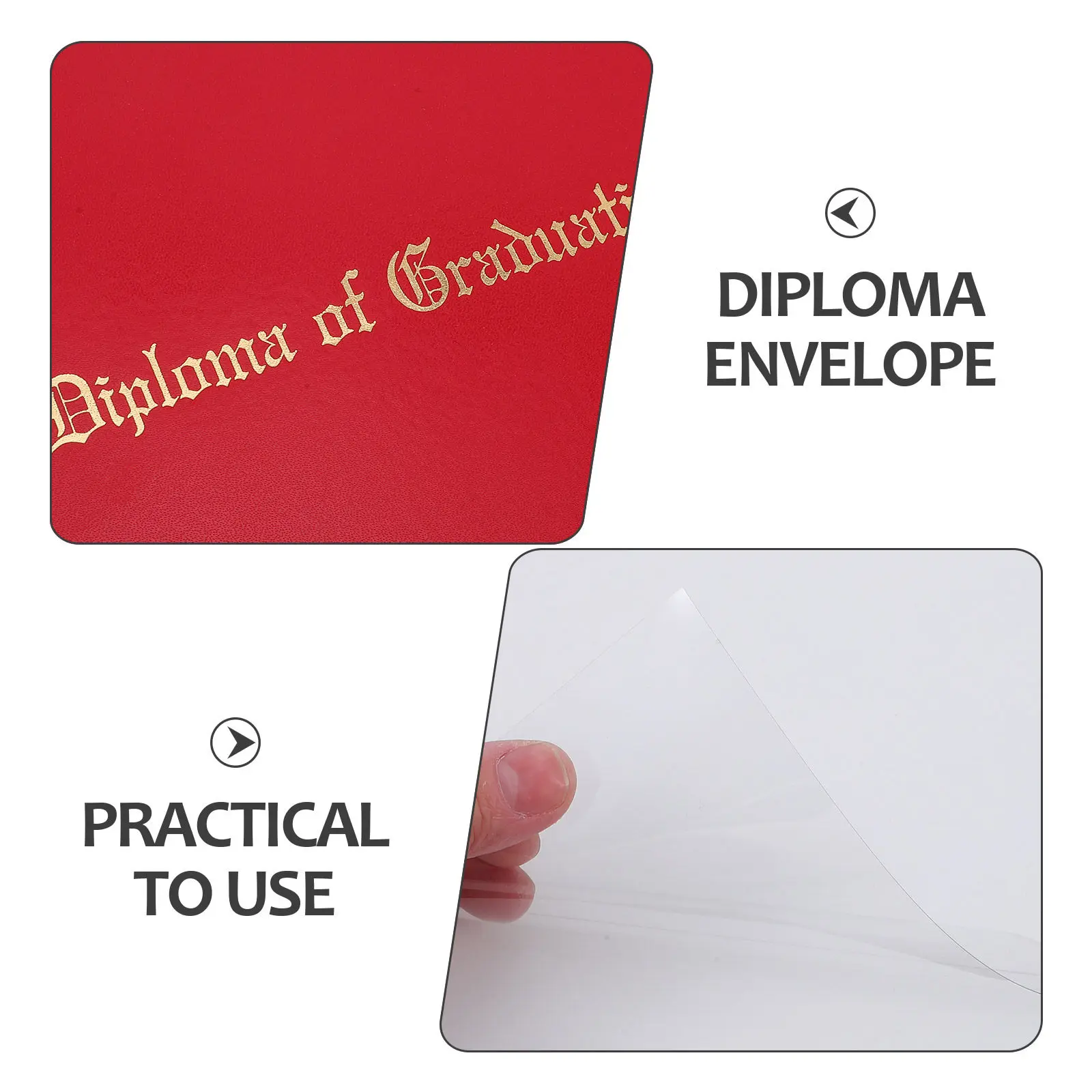 Leatherette Padded Certificate Holder Red Graduation Diploma Cover A4 College Degree Document Folder Award Recognition