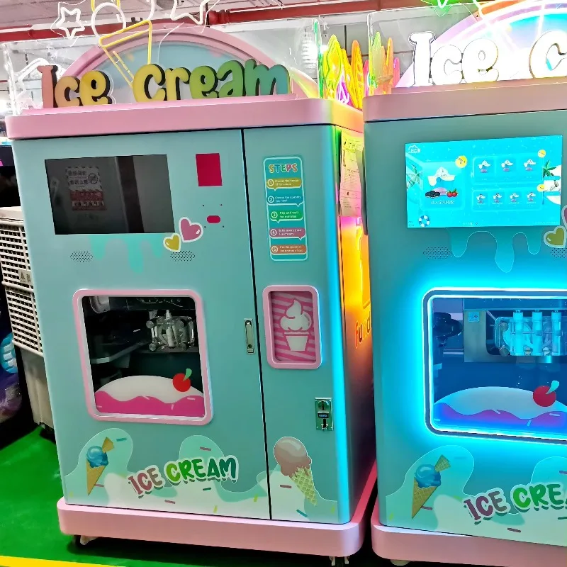 Multi‑Language Unmanned Ice Cream Vending Machine Global Payment Support Fast Cooling Continuous Output Self Service Dessert