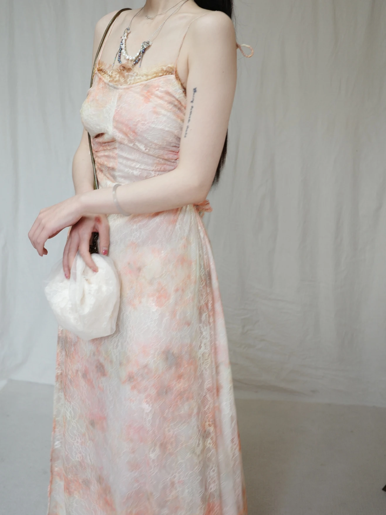 

Элегантное романтичное кружевное платье А-силуэта с высоким разрезом, красно-коричневое, с бретельками, для дня рождения, летнее, в стиле феи