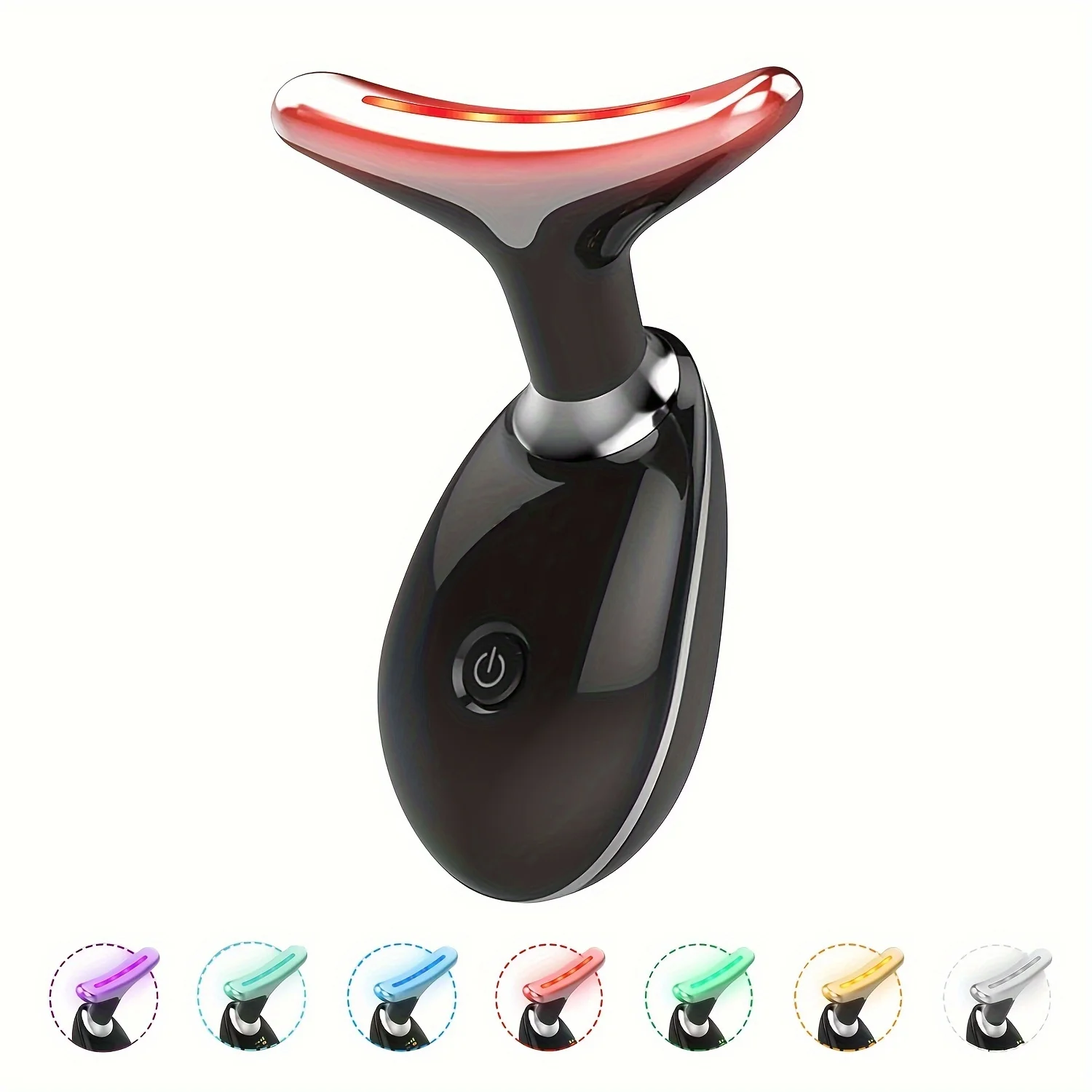 Masajeador de cara y cuello, instrumento de belleza con 7 modos de color, masajeador vibratorio, herramientas de belleza