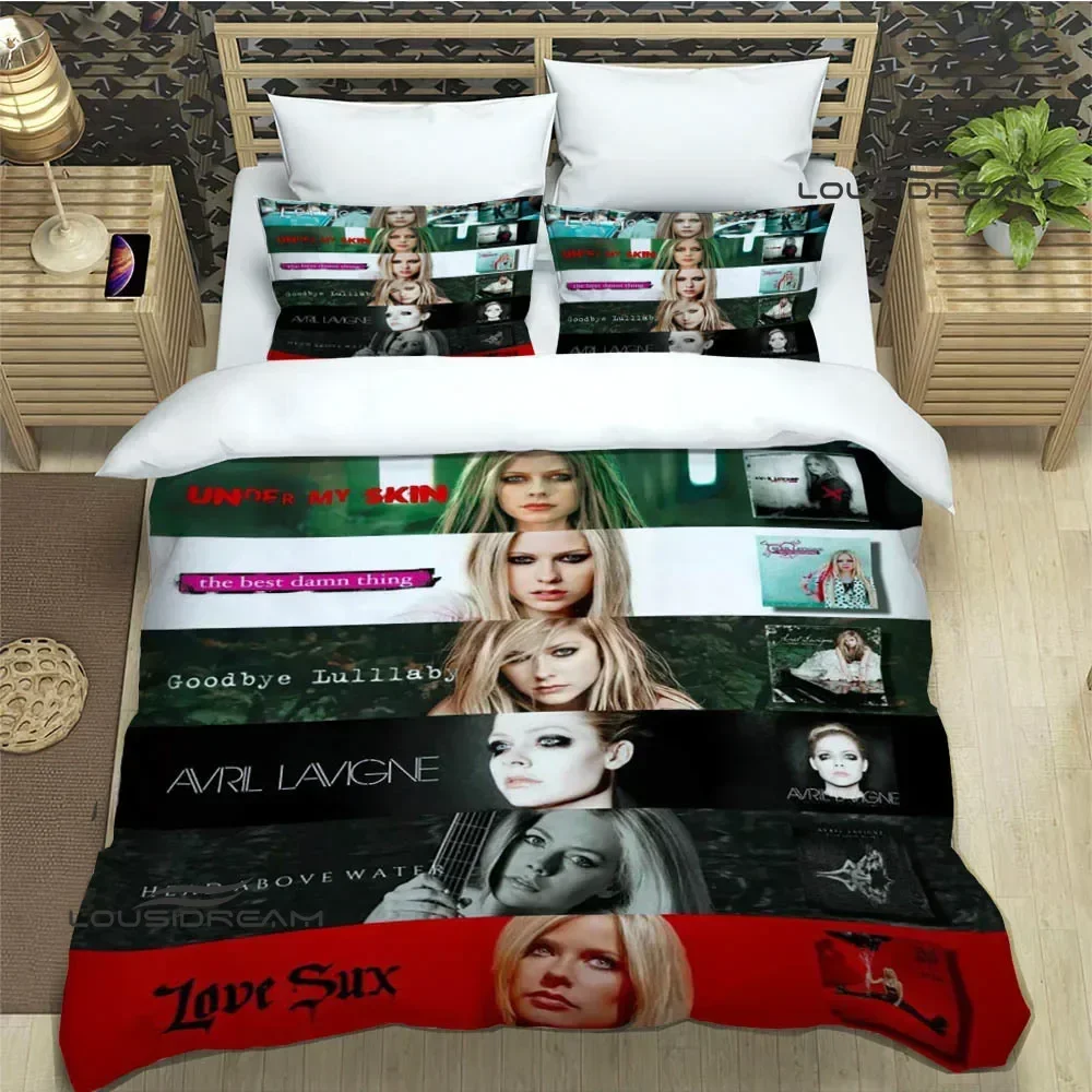 Singer A-AVRIL LAVIGNE Print Bedding Sets exquisite bed supplies set duvet cover bed comforter set bedding luxury birthday gift