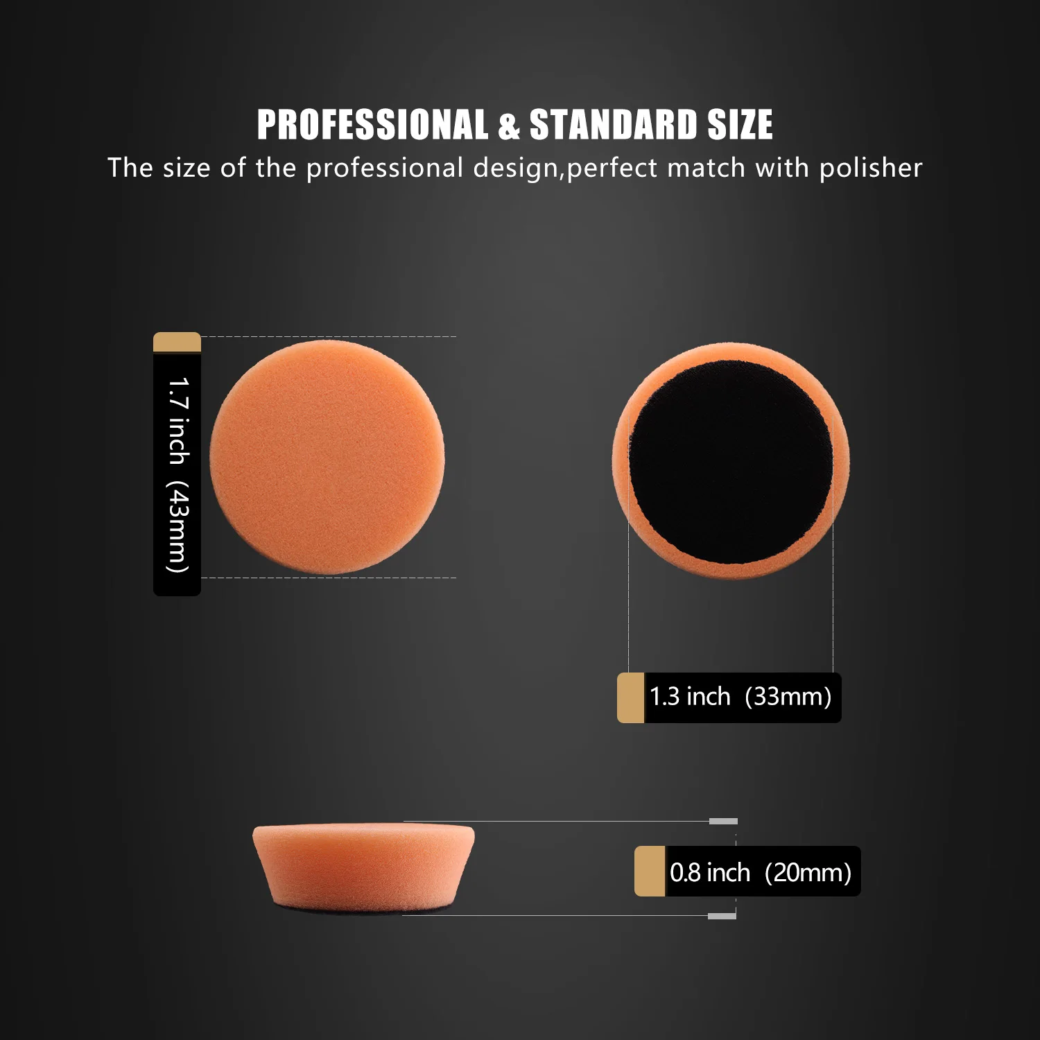 SPTA 1/2 بوصة برتقالي ثقيل على شكل حرف T ألواح تلميع تفاصيل السيارة منصات تلميع صغيرة لسيارة الملمع الحفر الكهربائية #2