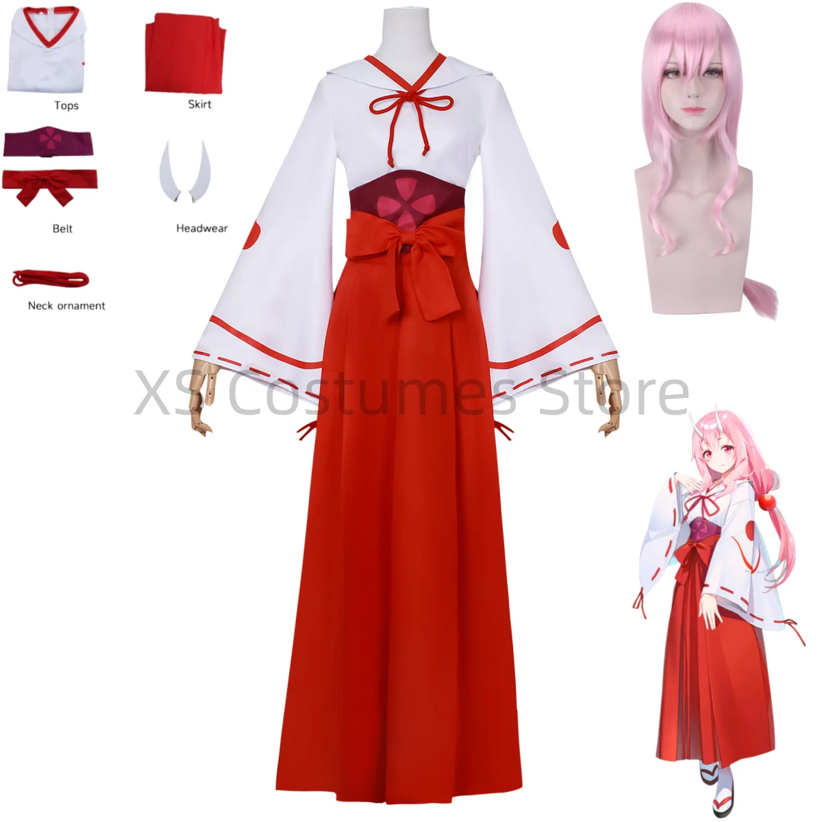 

Anime Shuna Cosplay Costume That Time I Got Reincarnated As A Slime Wig Upscale Wafuku Kimono