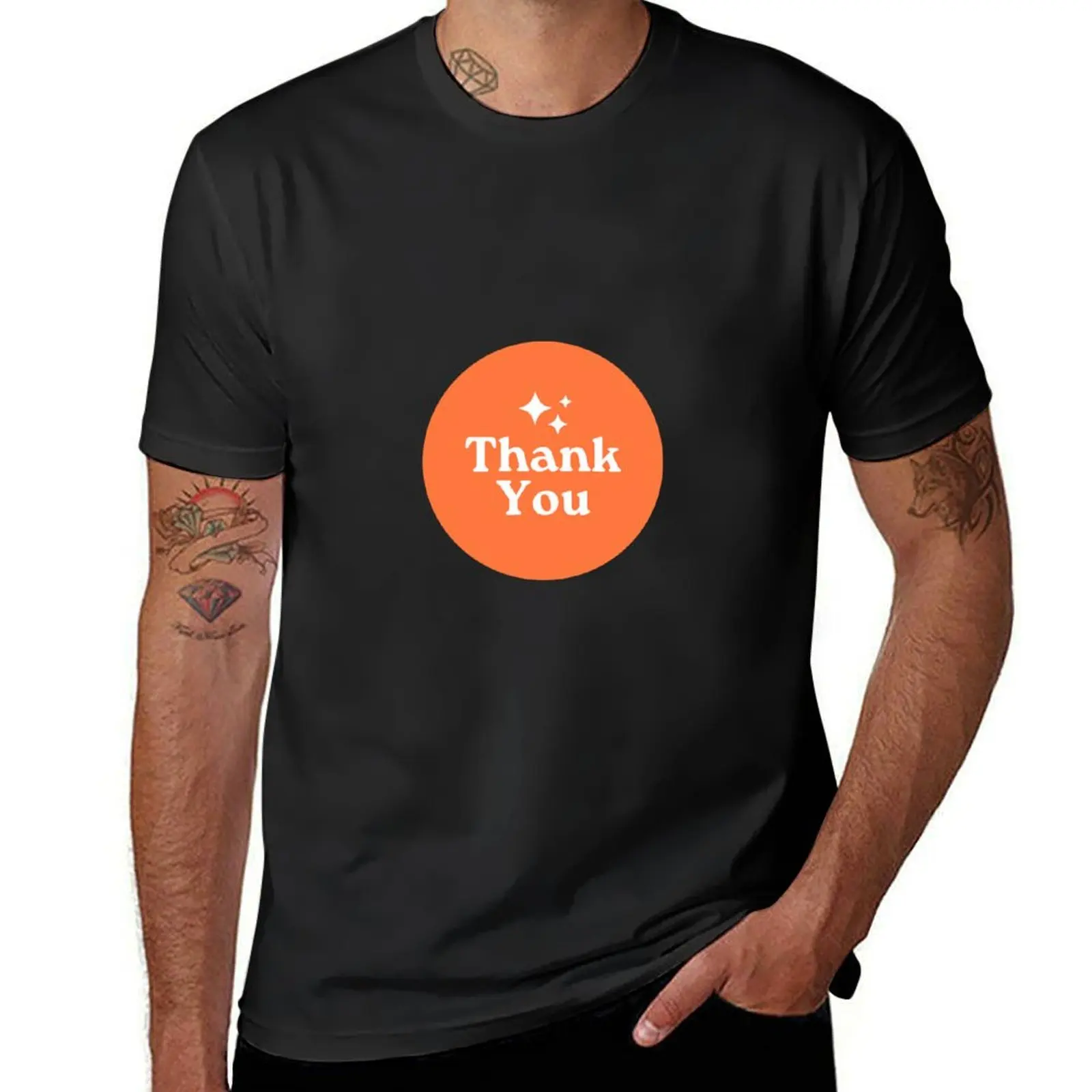 Thank You Sticker T-Shirt heavyweights anime t shirts for men graphic