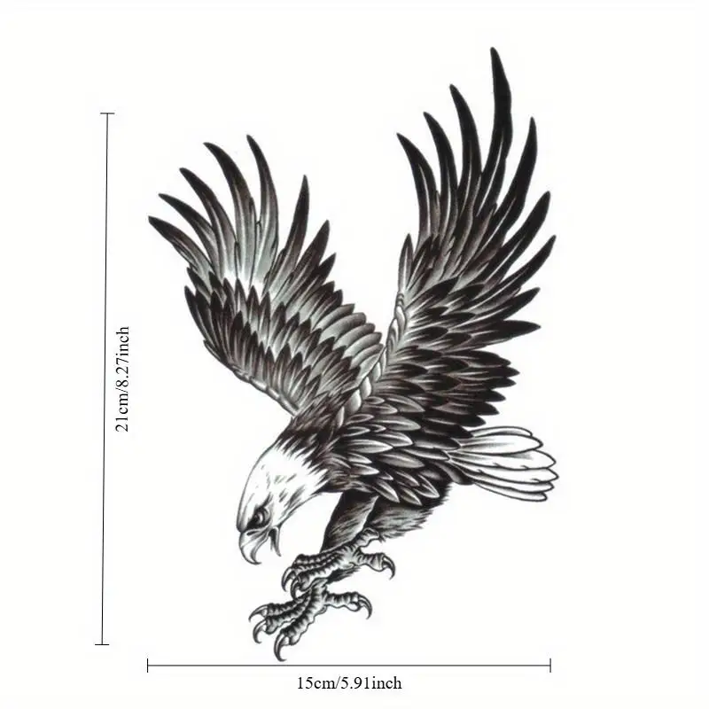 1PCS Black Eagle Arm Flower Fake Tattoos Waterproof Temporary Tattoos for Personality