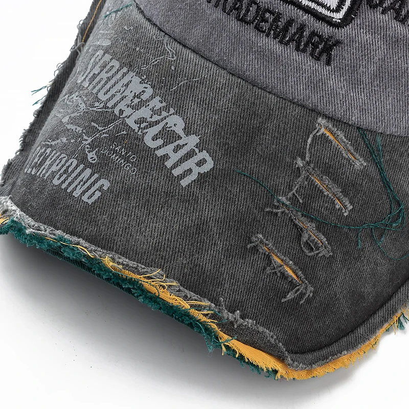 2026 High Quality Washed Cowboy Letters Cotton Cap for Men Women Adjustable Outdoor Sun Protection Hat Rock Shark Baseball Caps
