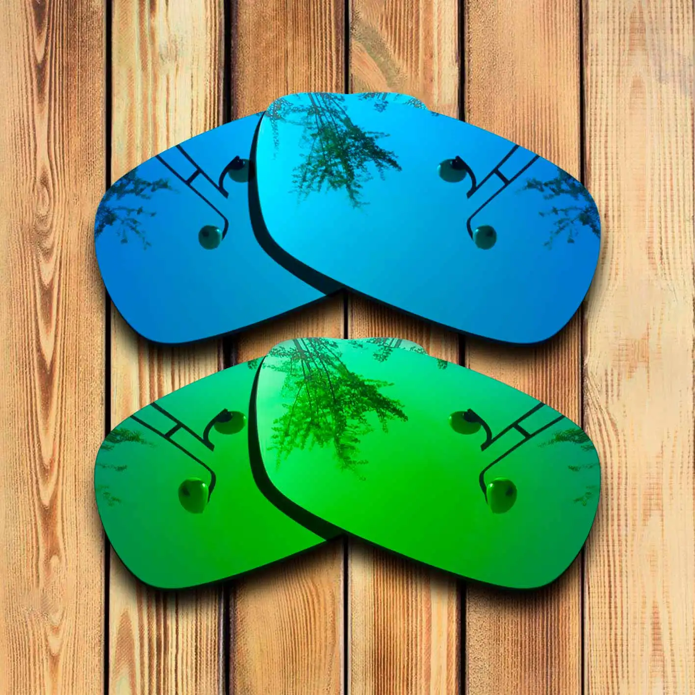 100% Precisely Cut Polarized Replacement Lenses for Square Wire 2.0 Sunglasses  Blue& Green Combine Options