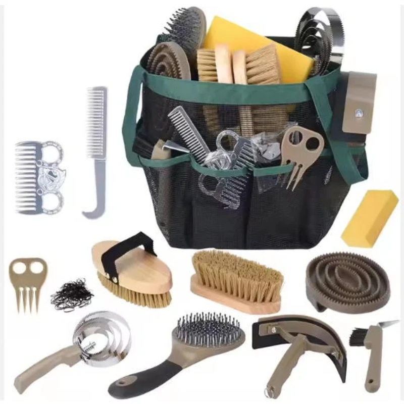

Horse Beauty Set 13 Pieces Horse Brush Beauty Supplies Set with Storage Bag Cleaning Kit