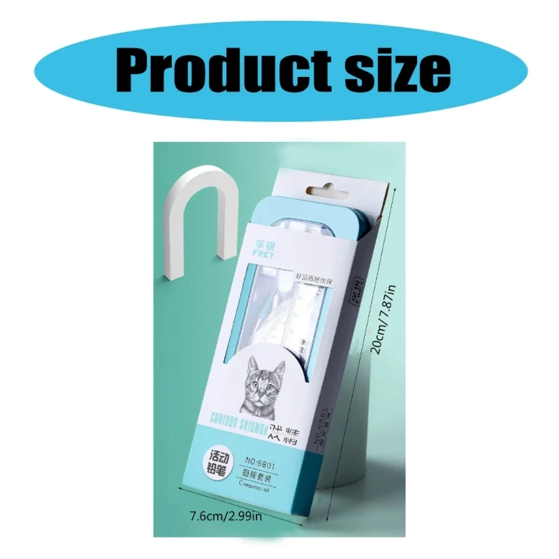 7-częściowe narzędzie do geometrii studenckiej, zestaw matematyczny do geometrii studenckiej kompasem rysunkowym, kątomierzem