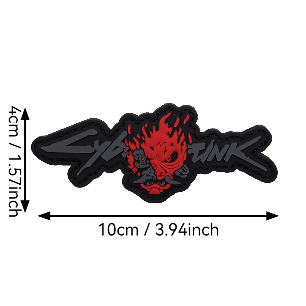 Ein Cyberpunk-Muster PVC-Aufkleber Moral-Patch Abzeichen mit Leuchteffekt im Dunkeln, für Armbinden, Rucksäcke, aus weichem Gummi – Detail 8