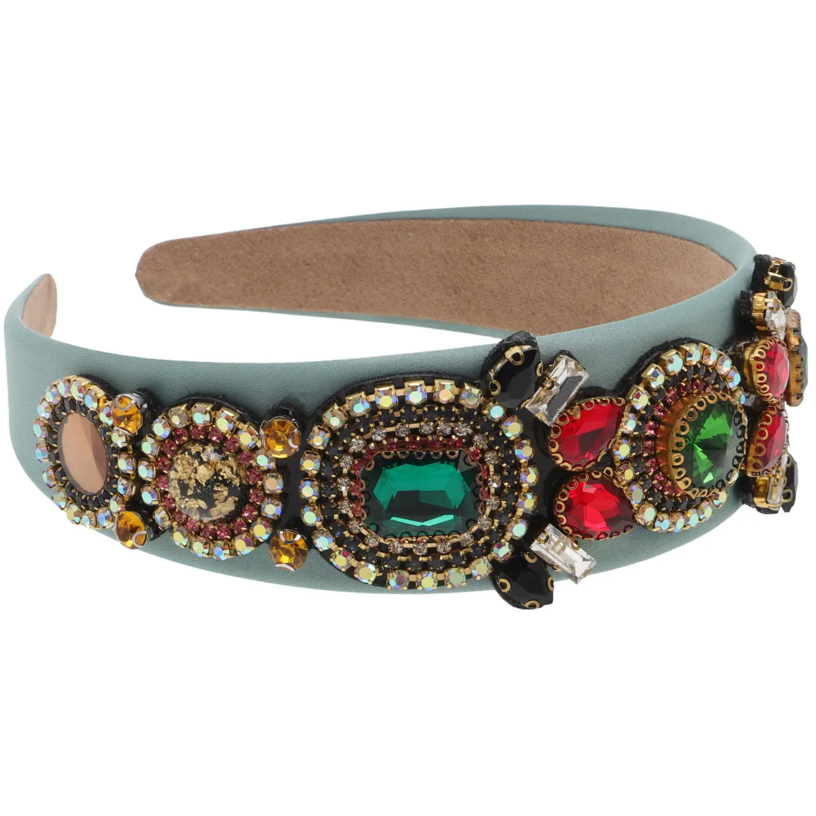 

1 шт. винтажный стеклянный ободок для волос со стразами, широкий обруч для волос, модный аксессуар для вечеринок и повседневной носки, женский ободок для волос